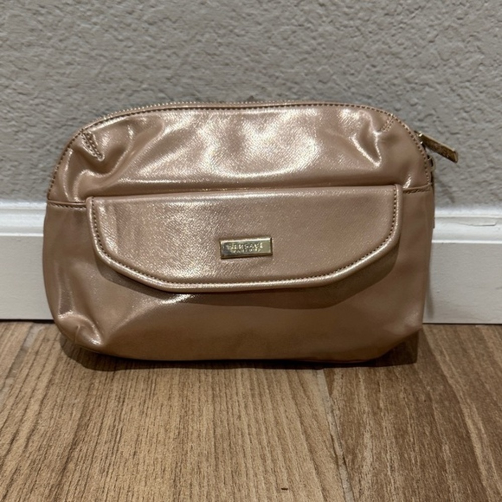 Versace Parfums Metallic Gold Cosmetic Clutch Bag